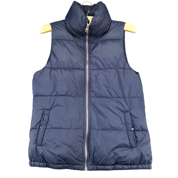 Old Navy Men's Puffer Vest Blue XS Sleeveless Full Zip Mock Neck Polyester - Picture 1 of 13
